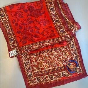 Vintage Oscar de la Renta 100% Silk Colorful Scarf Made in Japan